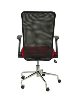 Silla de oficina ergonómica con mecanismo basculante, brazos retráctiles y regulable en altura - Respaldo de malla transpirable y asiento tapizado en tejido 3D color roja