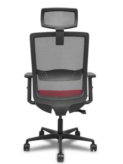 Silla de oficina ergonómica con mecanismo sincro con traslack, brazos regulables en 2D y ajustable en altura