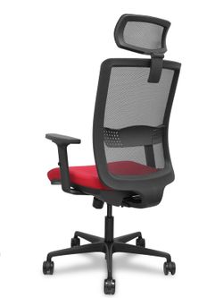 Silla de oficina ergonómica con mecanismo sincro con traslack, brazos regulables en 2D y ajustable en altura