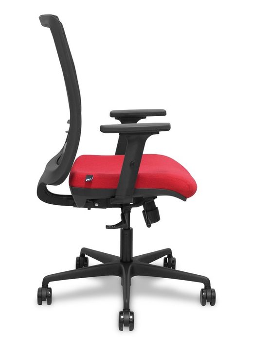 Silla de oficina ergonómica con mecanismo sincro con traslack, brazos regulables en 2D y ajustable en altura