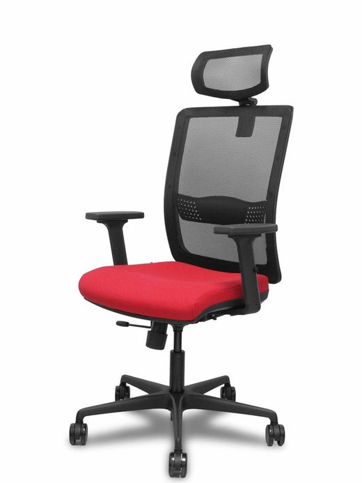 Silla de oficina ergonómica con mecanismo sincro con traslack, brazos regulables en 2D y ajustable en altura