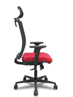 Silla de oficina ergonómica con mecanismo sincro con traslack, brazos regulables en 2D y ajustable en altura