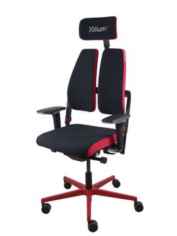 Silla gaming de alto diseño, con mecanismo X-MOVE en el respaldo y brazos regulables XD.