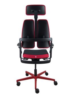 Silla gaming de alto diseño, con mecanismo X-MOVE en el respaldo y brazos regulables XD.