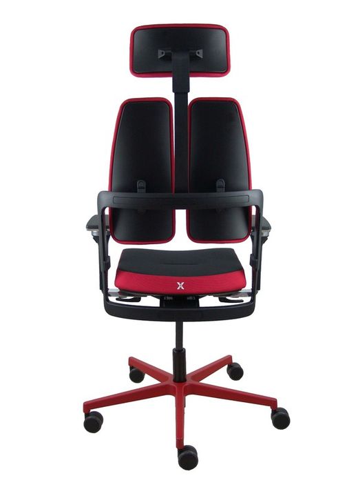 Silla gaming de alto diseño, con mecanismo X-MOVE en el respaldo y brazos regulables XD.