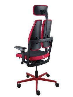 Silla gaming de alto diseño, con mecanismo X-MOVE en el respaldo y brazos regulables XD.