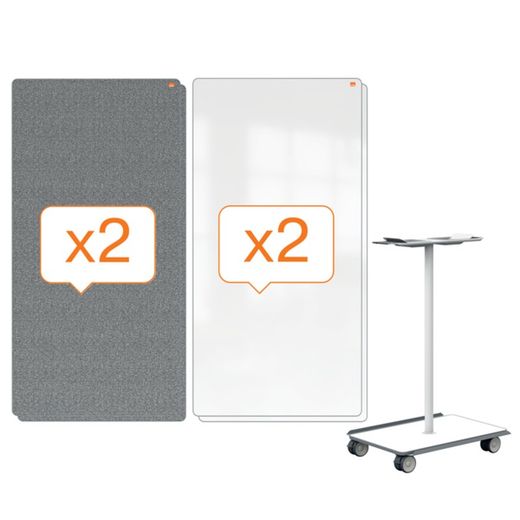 Move&Meet mobile bulletin board and magnetic whiteboard system