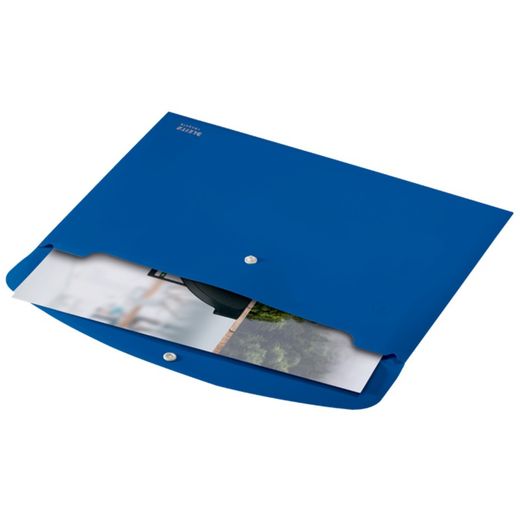 Enveloppe pour documents Leitz Recycle avec fermeture à bouton. PP. DIN A4, bleu