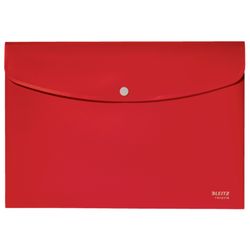 Enveloppe pour documents Leitz Recycle avec fermeture à bouton. PP. DIN A4, rouge