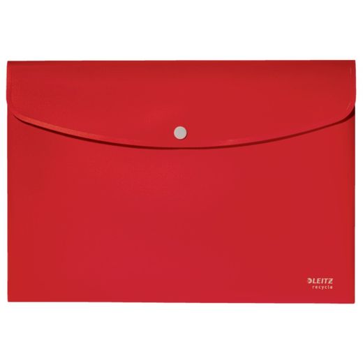 Enveloppe pour documents Leitz Recycle avec fermeture à bouton. PP. DIN A4, rouge