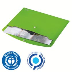 Enveloppe pour documents Leitz Recycle avec fermeture à bouton. PP. DIN A4, vert