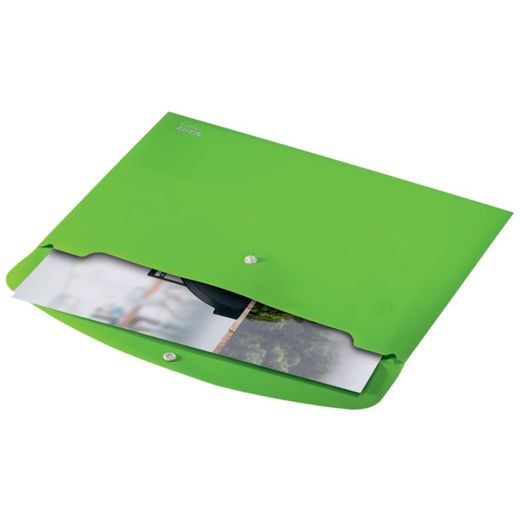 Enveloppe pour documents Leitz Recycle avec fermeture à bouton. PP. DIN A4, vert