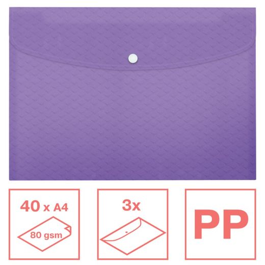 Umschlag PP Colour'Breeze A4+ 3 Stück, lavendel