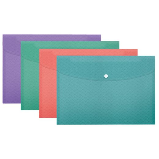 Umschlag PP Colour'Breeze A4+ 4 Stück, sortiert
