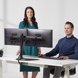 Supporto orizzontale per doppio monitor serie Professional con piedistallo
