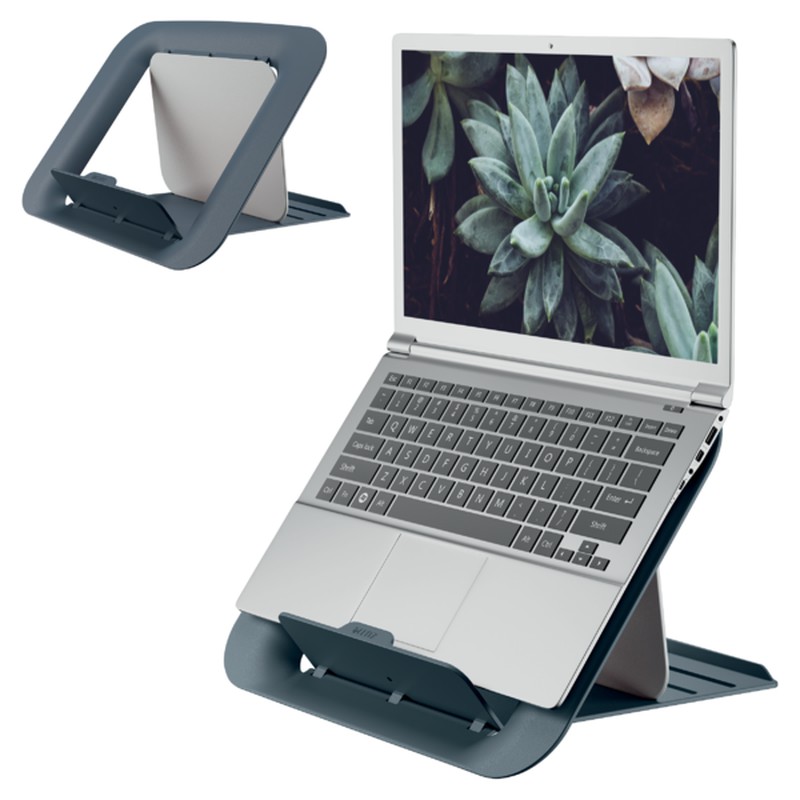 Soporte ordenador portátil ajustable Leitz Ergo Cosy, gris — KounterPRO
