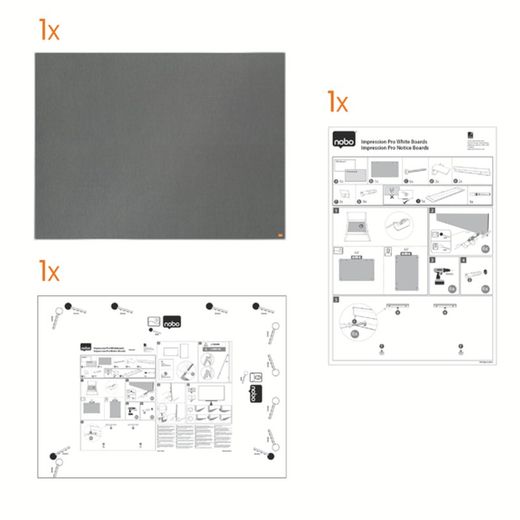 NOBO Impression Pro felt board 900x600mm, gray