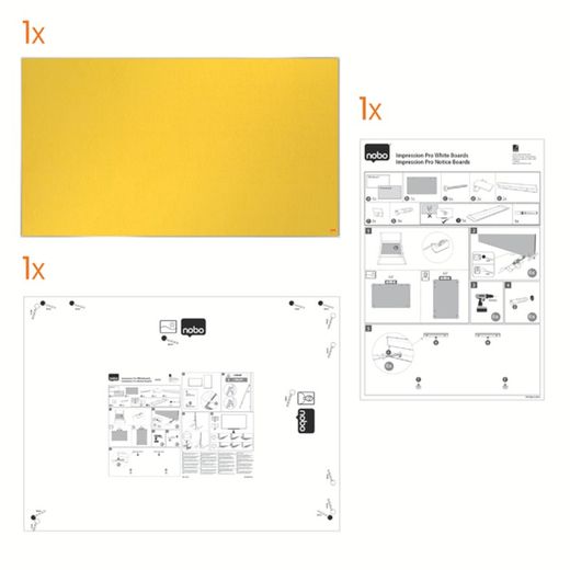 Placa de feltro widescreen NOBO Impression Pro 1550x870mm, amarelo