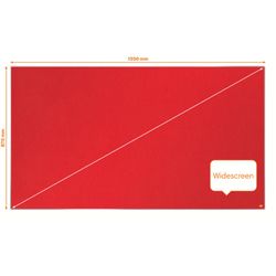 Painel de feltro panorâmico NOBO Impression Pro 1550x870mm, vermelho