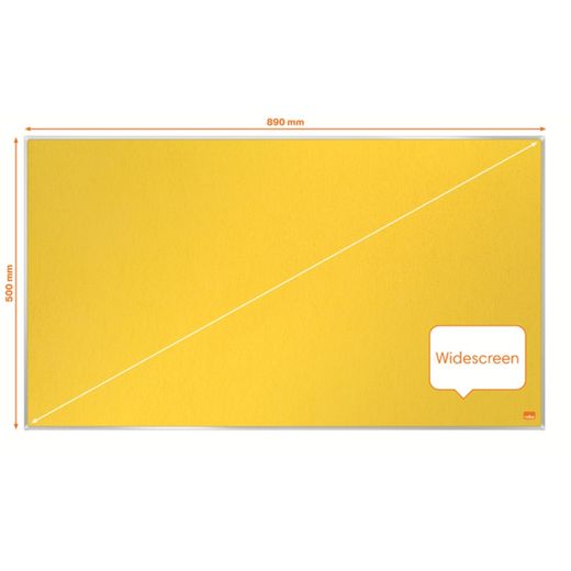 Tablica filcowa szerokoekranowa NOBO Impression Pro 890x500mm, żółta