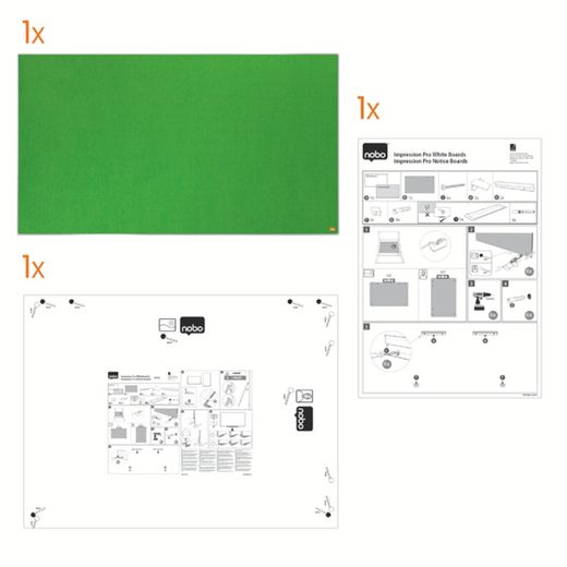 Panneau de feutre grand écran NOBO Impression Pro 890x500mm, vert