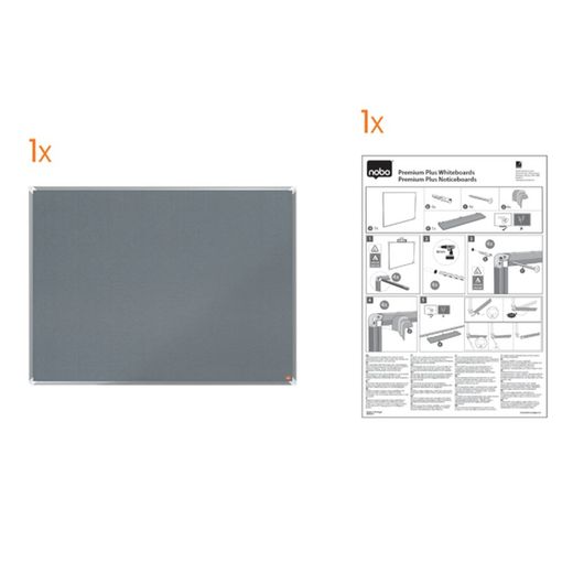 NOBO Premium Plus Filzplatte 1200x1200mm, grau