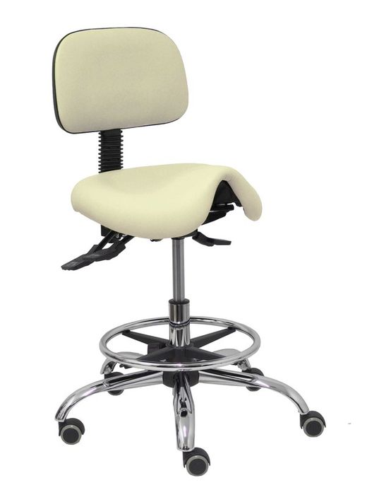 Taburete clínico giratorio y ergonómico para uso en todo tipo de clínicas similpiel color crema