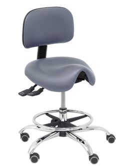 Taburete clínico giratorio y ergonómico para uso en todo tipo de clínicas similpiel color gris