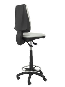 Taburete de oficina ergonómico con mecanismo asincro y regulable en altura color gris claro
