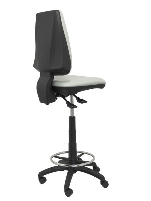Taburete de oficina ergonómico con mecanismo asincro y regulable en altura color gris claro