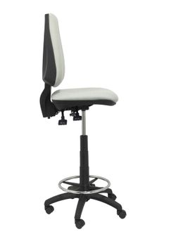Taburete de oficina ergonómico con mecanismo asincro y regulable en altura color gris claro