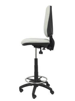 Taburete de oficina ergonómico con mecanismo asincro y regulable en altura color gris claro