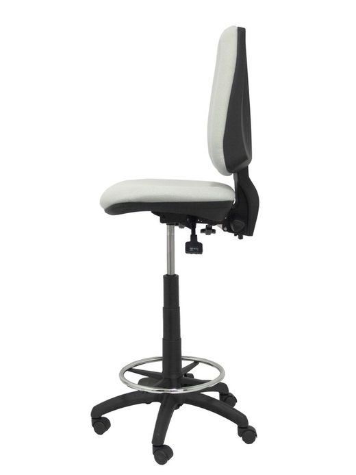 Taburete de oficina ergonómico con mecanismo asincro y regulable en altura color gris claro