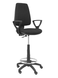 Taburete de oficina ergonómico con mecanismo de contacto permanente y regulable en altura color negro