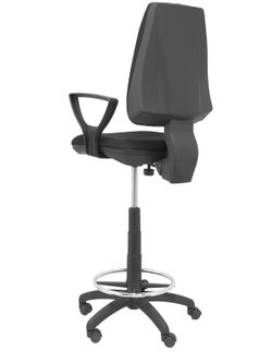 Taburete de oficina ergonómico con mecanismo de contacto permanente y regulable en altura color negro