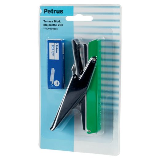 Petrus mini Majorette tang 205 + 1 æske hæfteklammer 202 (blister) assorterede farver