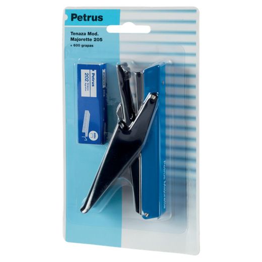 Petrus mini Majorette tang 205 + 1 æske hæfteklammer 202 (blister) assorterede farver