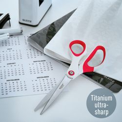 Ciseaux Leitz WOW (blister) Titane, 205mm, rouge