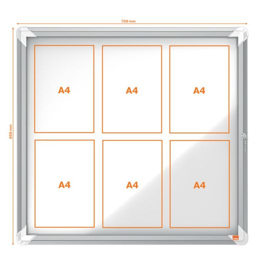 NOBO Premium Plus Outdoor-Vitrine mit Magnetboden 6 x A4-Blätter