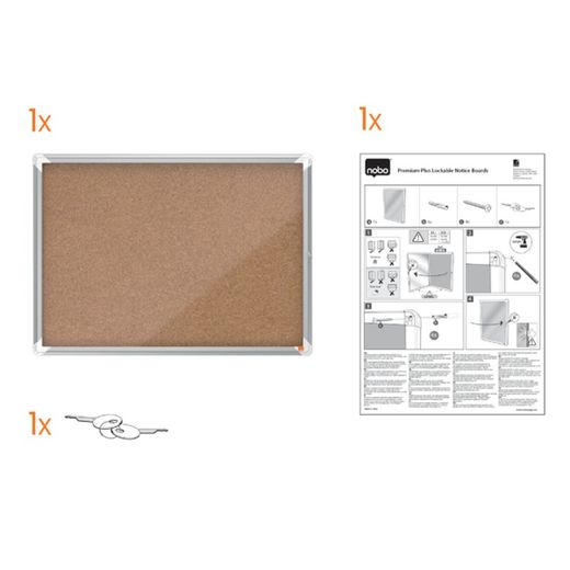 NOBO Premium Plus Vitrine mit Korkboden 6 x A4 Blatt