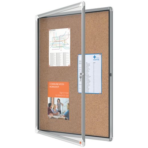 NOBO Premium Plus Vitrine mit Korkboden 9 x A4 Blatt