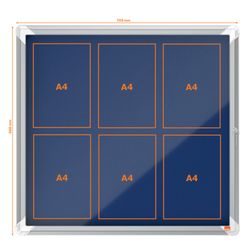 NOBO Premium Plus Vitrine mit Filzboden 6xA4, blau