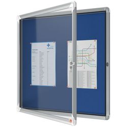 NOBO Premium Plus Vitrine mit Filzboden 6xA4, blau