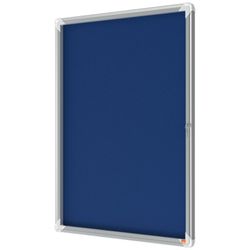 NOBO Premium Plus Vitrine mit Filzboden 9xA4, blau