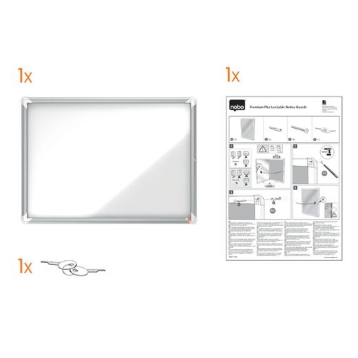 NOBO Premium Plus showcase with magnetic bottom 4 x A4 sheets