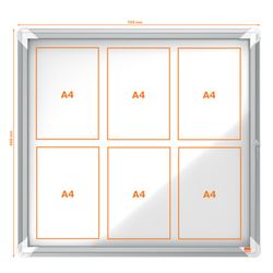 NOBO Premium Plus Vitrine mit Magnetboden 6 x A4-Blätter