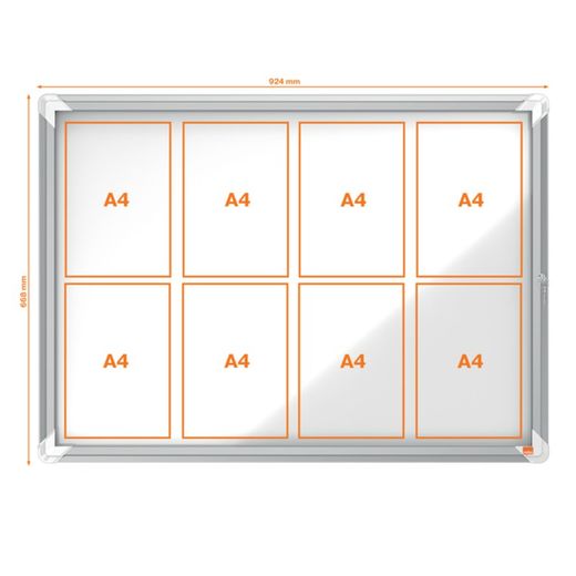 NOBO Premium Plus Vitrine mit Magnetboden 8 x A4 Blatt