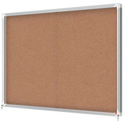 Vitrine NOBO Premium Plus com porta de correr fundo em cortiça 18 x folhas A4