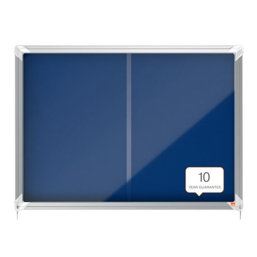 NOBO Premium Plus Vitrine mit Schiebetür Filzboden 8xA4 Blatt, blau