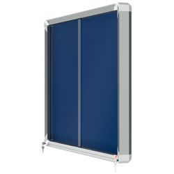 NOBO Premium Plus Vitrine mit Schiebetür Filzboden 8xA4 Blatt, blau